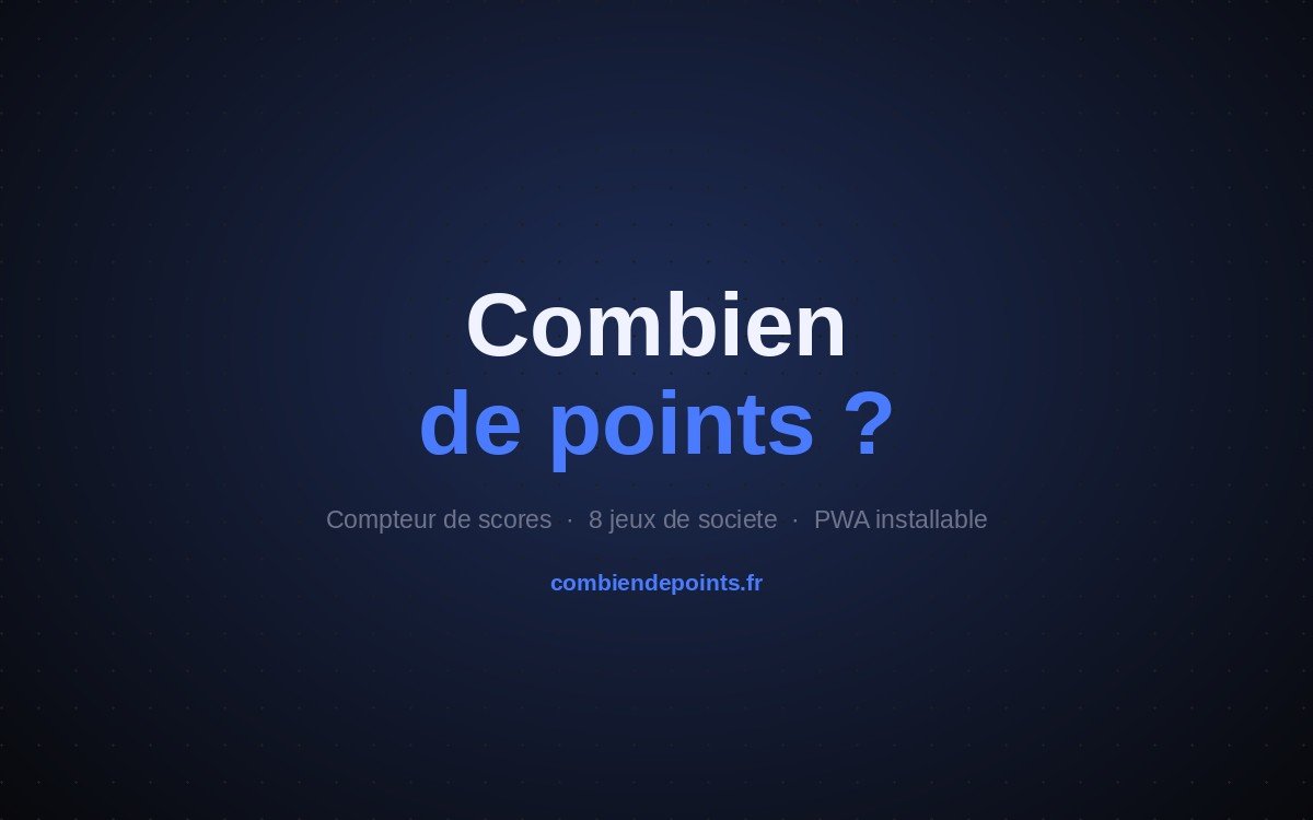 Combien de points ?, compteur de scores pour jeux de société